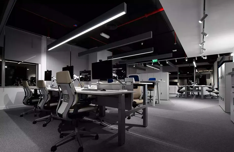 Linear light for office lighting with smart lighting control system in Dubai, UAE